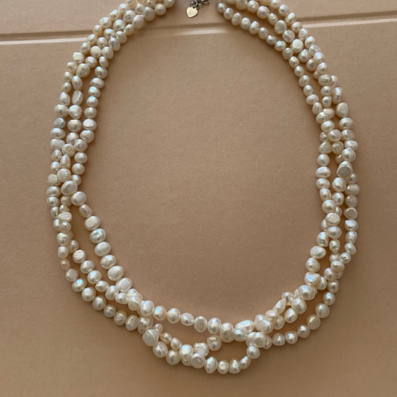 Braided freshwater pearl necklace - Picture 5 of 9